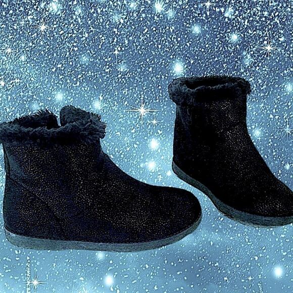 Cat & Jack Suede Faux Fur Ankle Boots - Picture 1 of 5